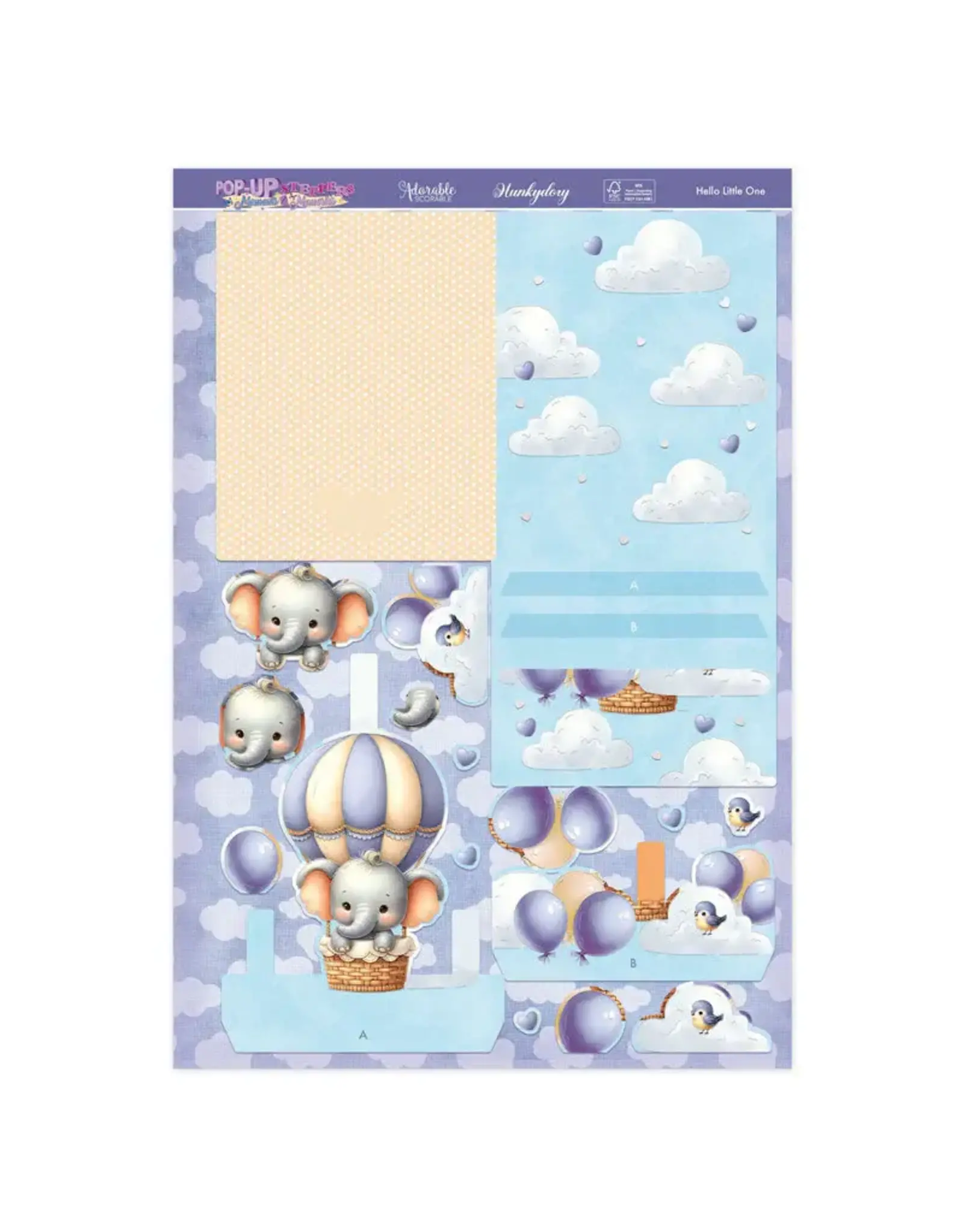 HUNKYDORY CRAFTS LTD. HUNKYDORY POP-UP STEPPER CARDS - HELLO LITTLE ONE