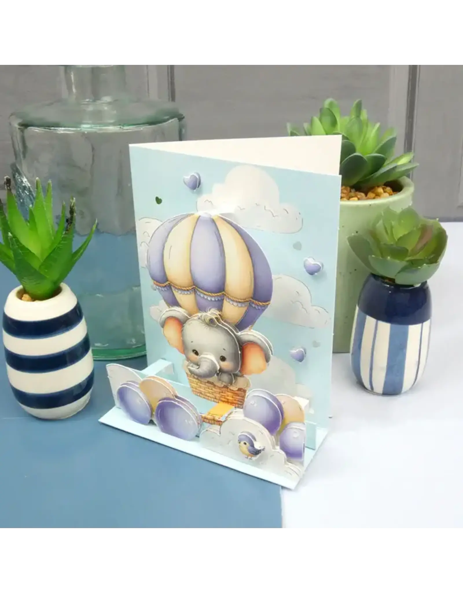 HUNKYDORY CRAFTS LTD. HUNKYDORY POP-UP STEPPER CARDS - HELLO LITTLE ONE