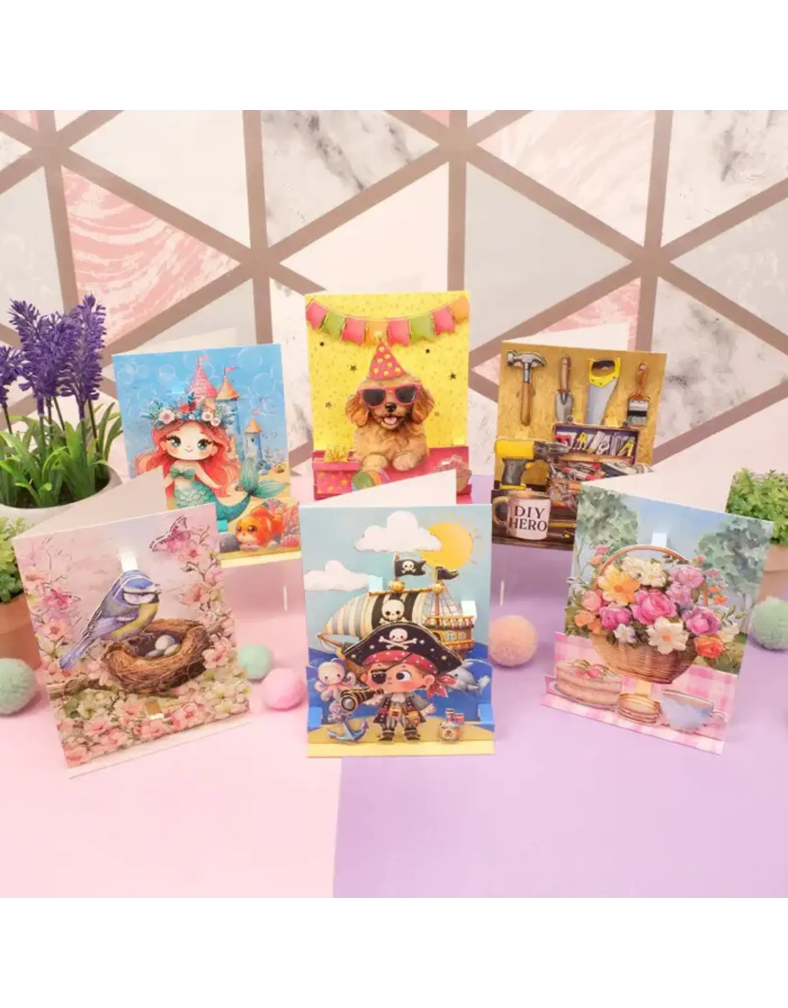 HUNKYDORY CRAFTS LTD. HUNKYDORY POP-UP STEPPER CARDS - MOMENTS & MEMORIES SET 1