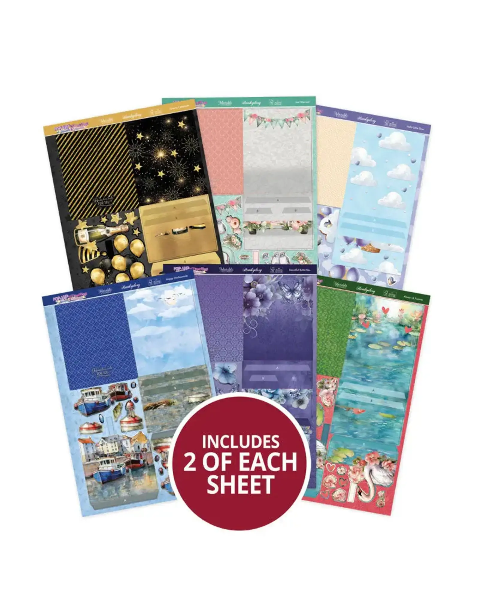 HUNKYDORY CRAFTS LTD. HUNKYDORY POP-UP STEPPER CARDS - MOMENTS & MEMORIES SET 2