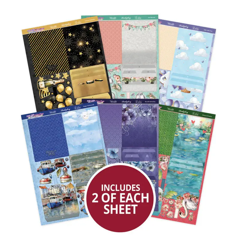 HUNKYDORY CRAFTS LTD. HUNKYDORY POP-UP STEPPER CARDS - MOMENTS & MEMORIES SET 2