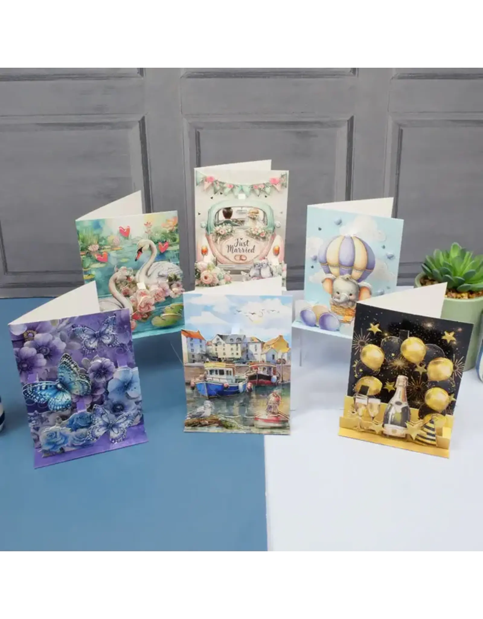 HUNKYDORY CRAFTS LTD. HUNKYDORY POP-UP STEPPER CARDS - MOMENTS & MEMORIES SET 2