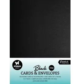 STUDIOLIGHT STUDIOLIGHT ESSENTIALS COLLECTION BLACK CARDS & ENVELOPES 5x7