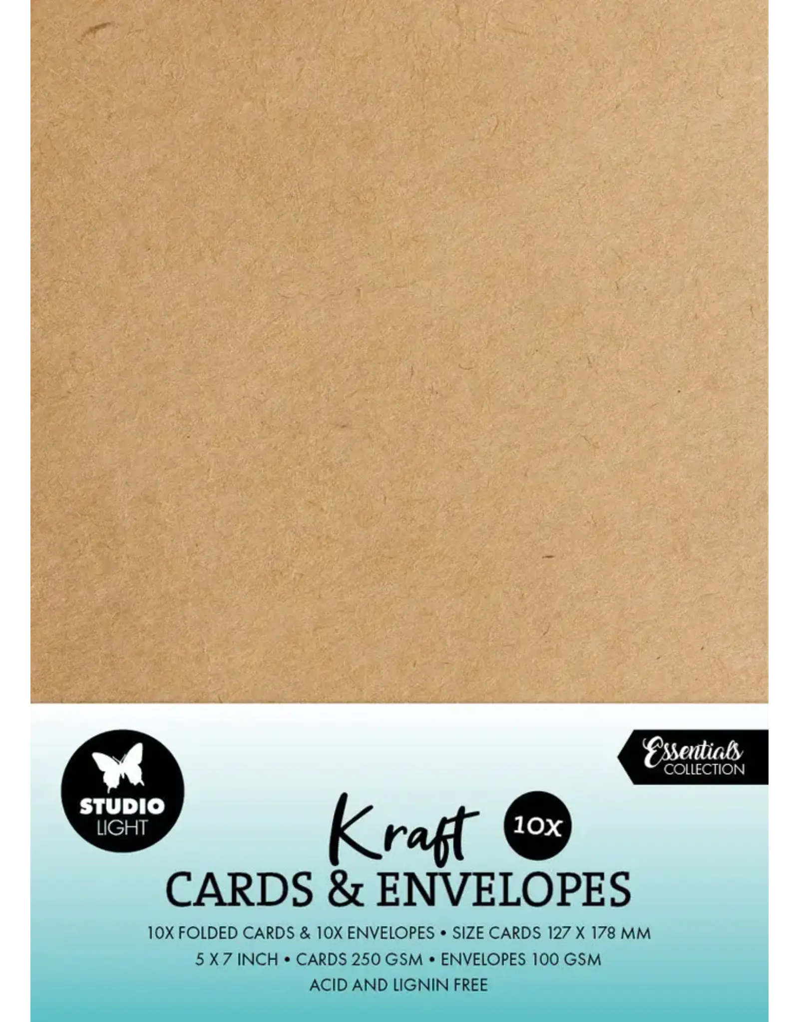 STUDIOLIGHT STUDIOLIGHT ESSENTIALS COLLECTION KRAFT CARDS & ENVELOPES 5x7