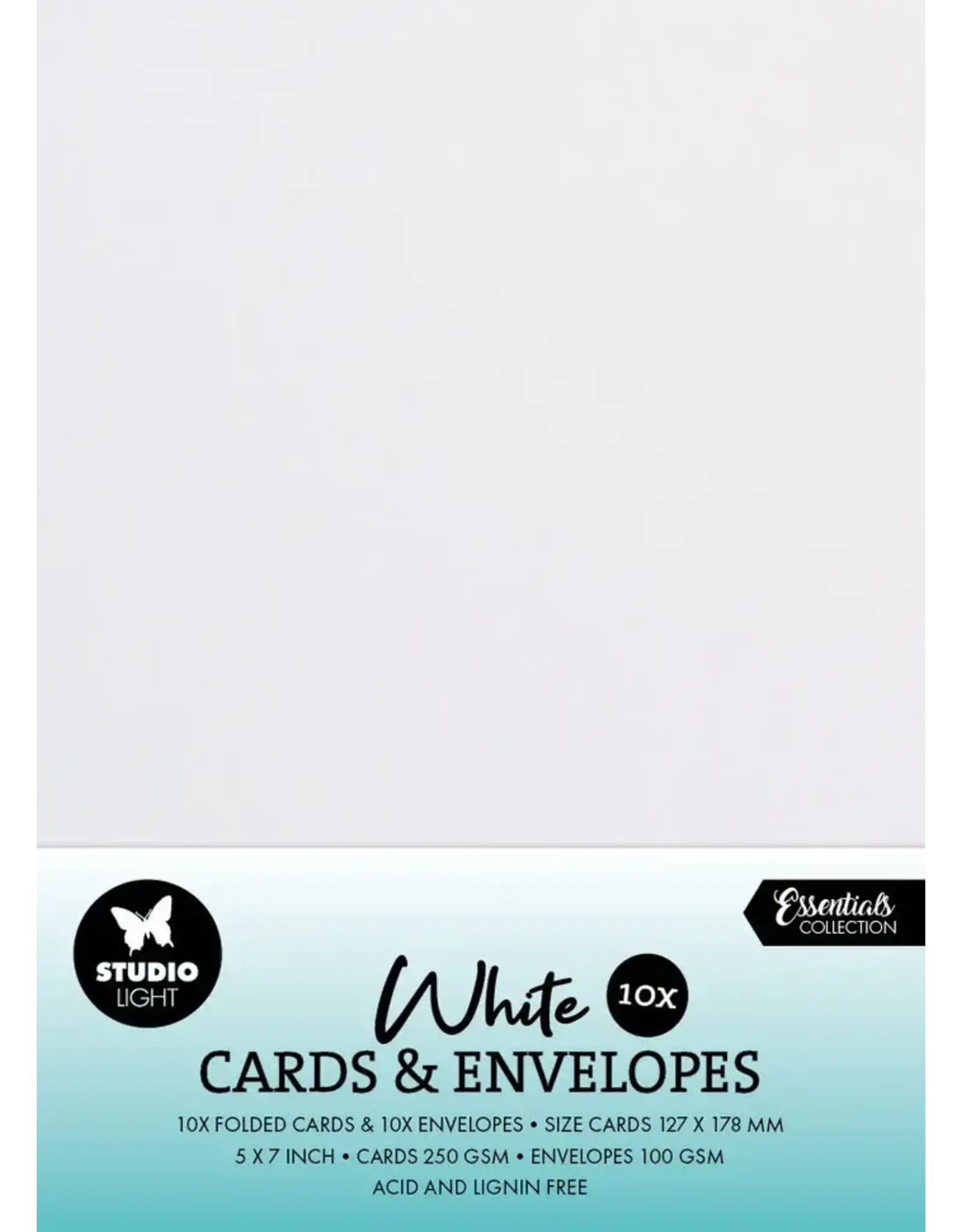 STUDIOLIGHT STUDIOLIGHT ESSENTIALS COLLECTION WHITE CARDS & ENVELOPES 5x7
