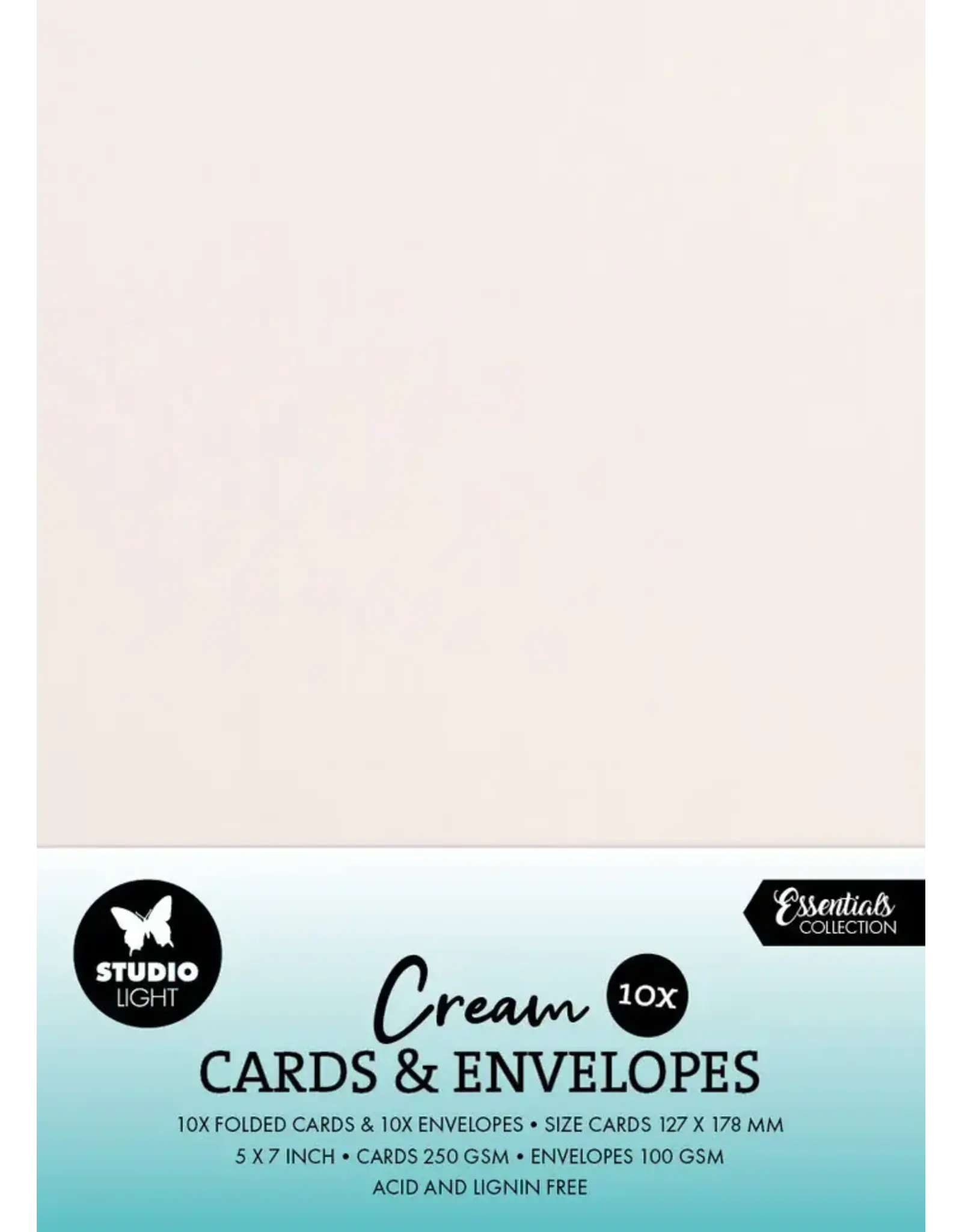 STUDIOLIGHT STUDIOLIGHT ESSENTIALS COLLECTION CREAM CARDS & ENVELOPES 5x7
