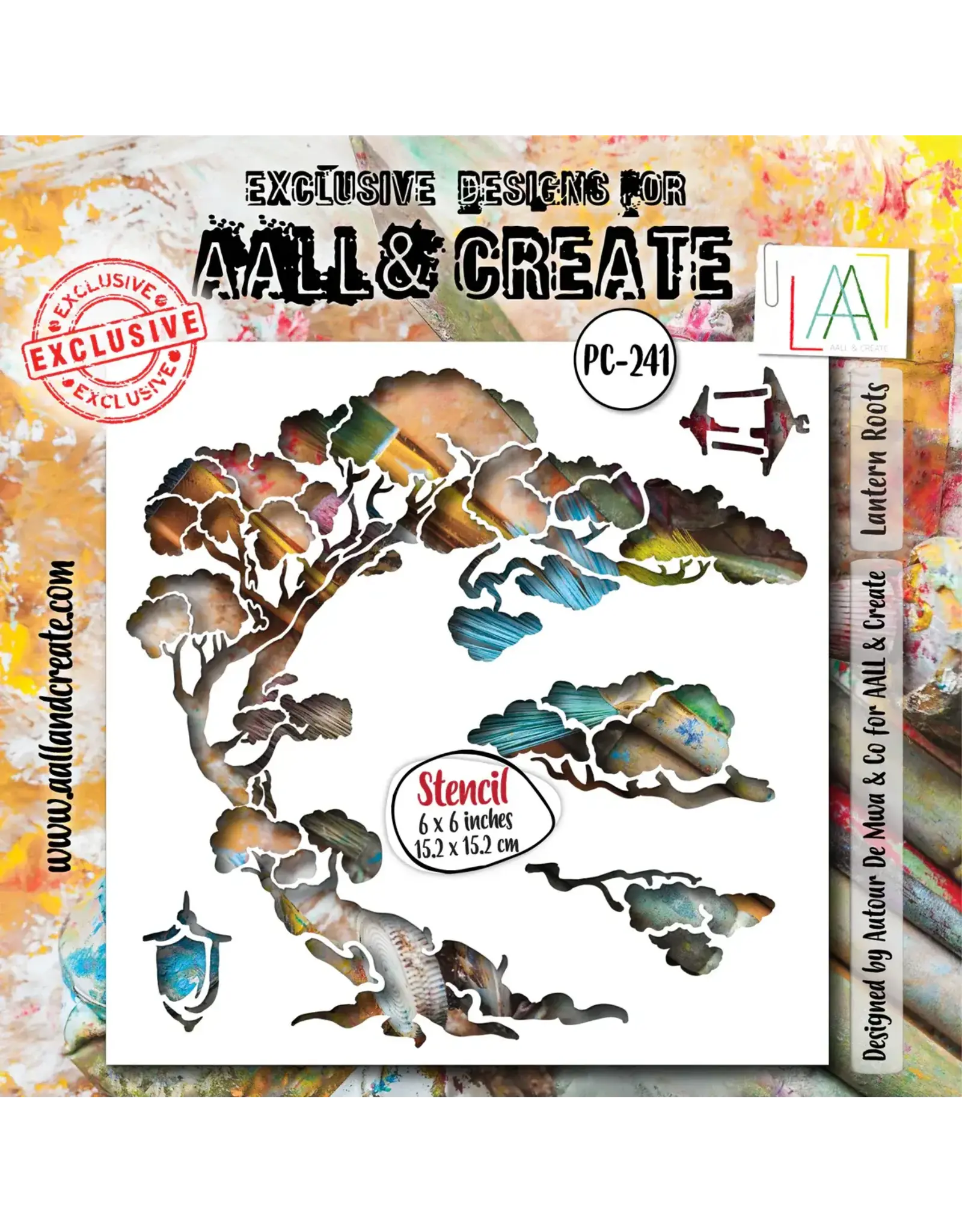 AALL & CREATE AALL & CREATE AUTOUR DE MWA #241 LANTERN ROOTS 6X6 STENCIL