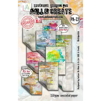 AALL & CREATE AALL & CREATE AUTOUR DE MWA & CO #32 HOTCHPOTCH A5 DOUBLE-SIDED DESIGN PAPERS 10/PK