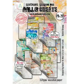 AALL & CREATE AALL & CREATE AUTOUR DE MWA & CO #29 SKETCH STREAMS A5 DOUBLE-SIDED DESIGN PAPERS 10/PK