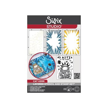 SIZZIX SIZZIX CAT KERR AD ASTRA CLEAR STAMP AND STENCIL SET