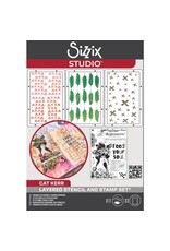 SIZZIX SIZZIX CAT KERR FEED YOUR SOUL CLEAR STAMP AND STENCIL SET