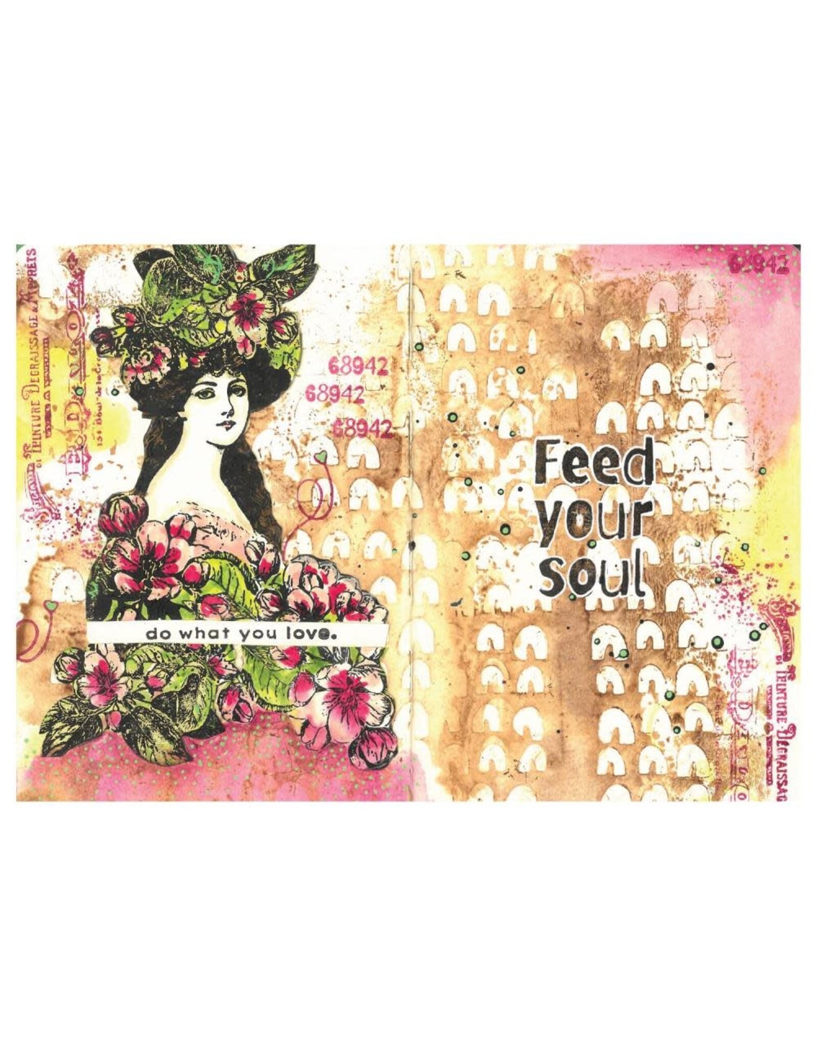 SIZZIX SIZZIX CAT KERR FEED YOUR SOUL CLEAR STAMP AND STENCIL SET