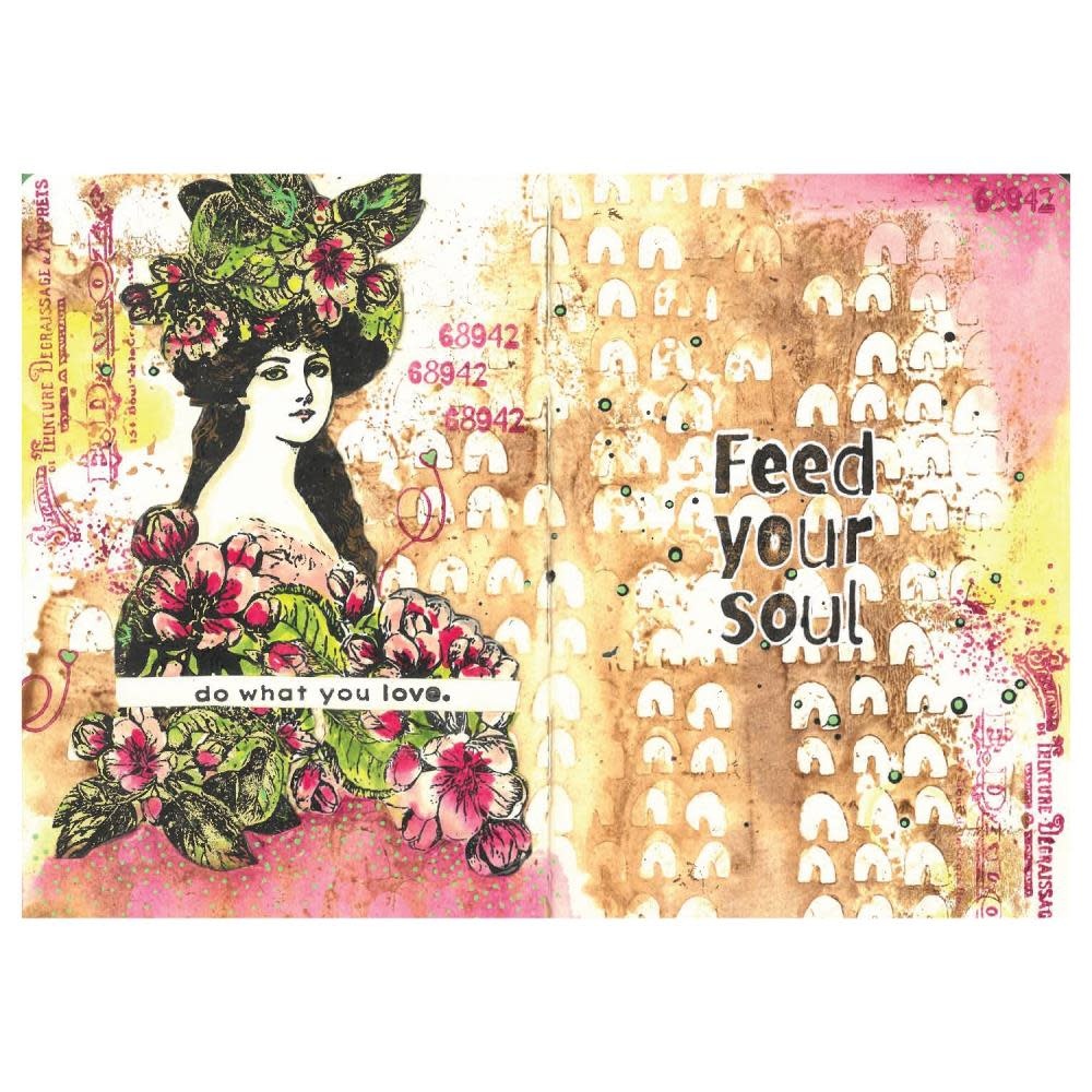 SIZZIX SIZZIX CAT KERR FEED YOUR SOUL CLEAR STAMP AND STENCIL SET