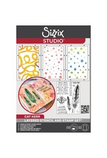 SIZZIX SIZZIX CAT KERR THE R'S HAVE IT CLEAR STAMP AND STENCIL SET