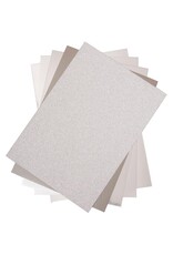 SIZZIX SIZZIX SILVER OPULENT CARDSTOCK PACK 5 TYPES/50 SHEETS