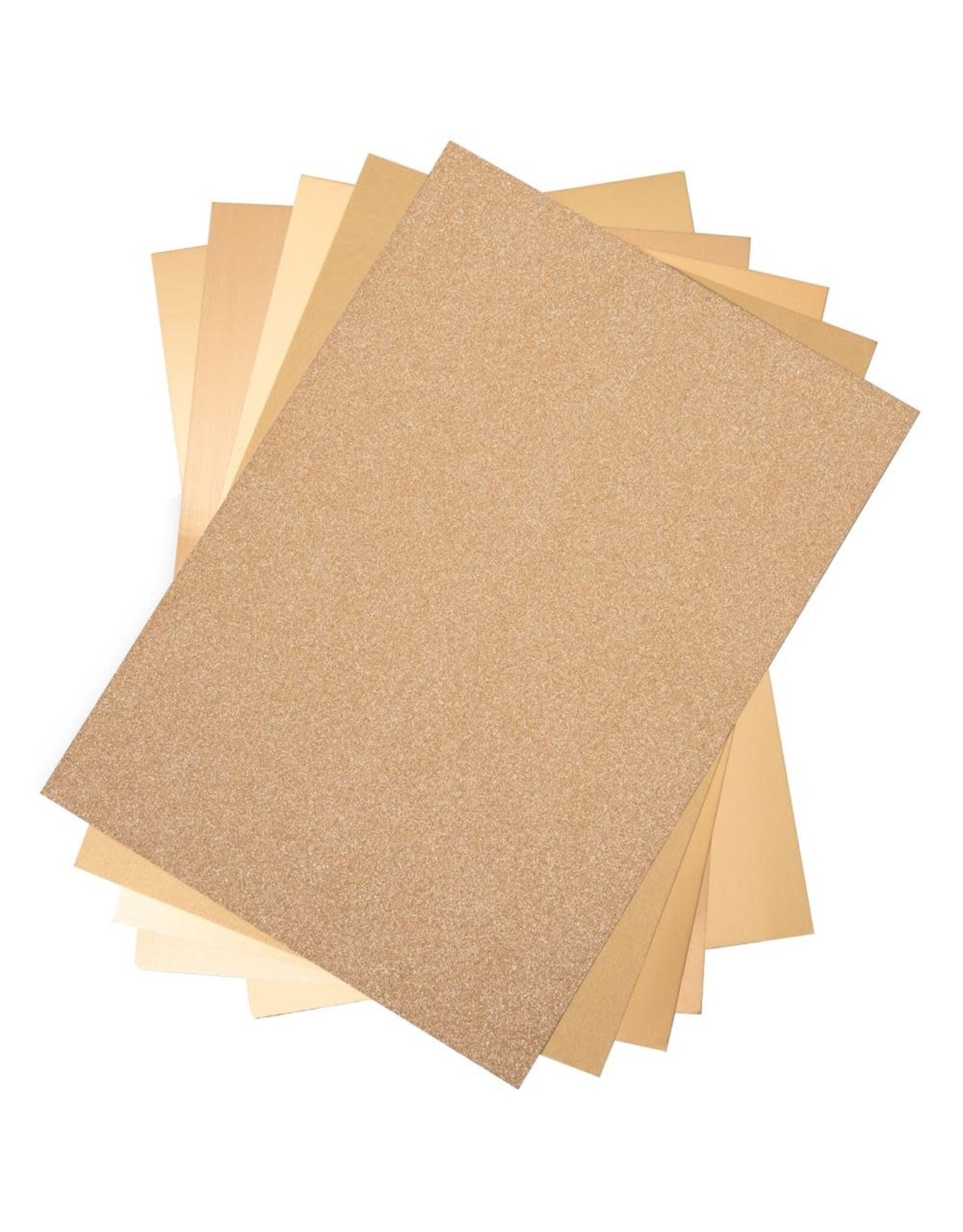 SIZZIX SIZZIX GOLD OPULENT CARDSTOCK PACK 5 TYPES/50 SHEETS