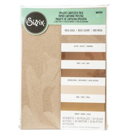 SIZZIX SIZZIX ROSE GOLD OPULENT CARDSTOCK PACK 5 TYPES/50 SHEETS