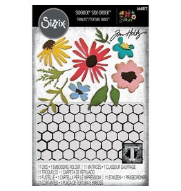 SIZZIX SIZZIX TIM HOLTZ VAULT SIDE-ORDER FLORISTRY THINLITS EMBOSSING FOLDER & DIE SET