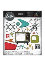 SIZZIX SIZZIX TIM HOLTZ THINLITS VAULT ATOMIC RETRO DIE SET