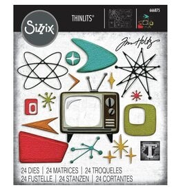 SIZZIX SIZZIX TIM HOLTZ THINLITS VAULT ATOMIC RETRO DIE SET