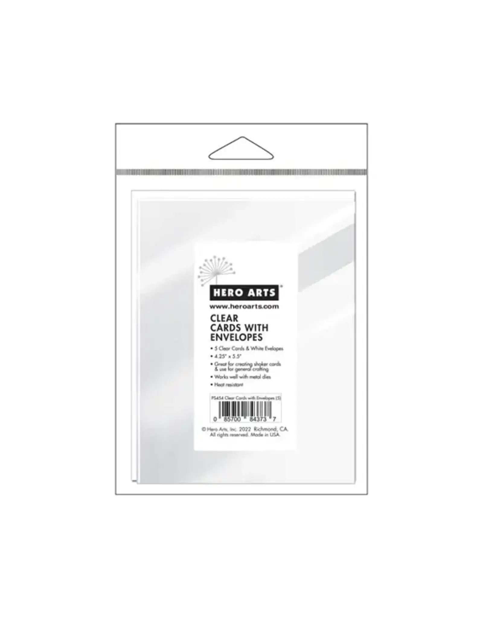 HERO ARTS HERO ARTS ACETATE CARDS WITH ENVELOPES 4.25x5.5 5/PK