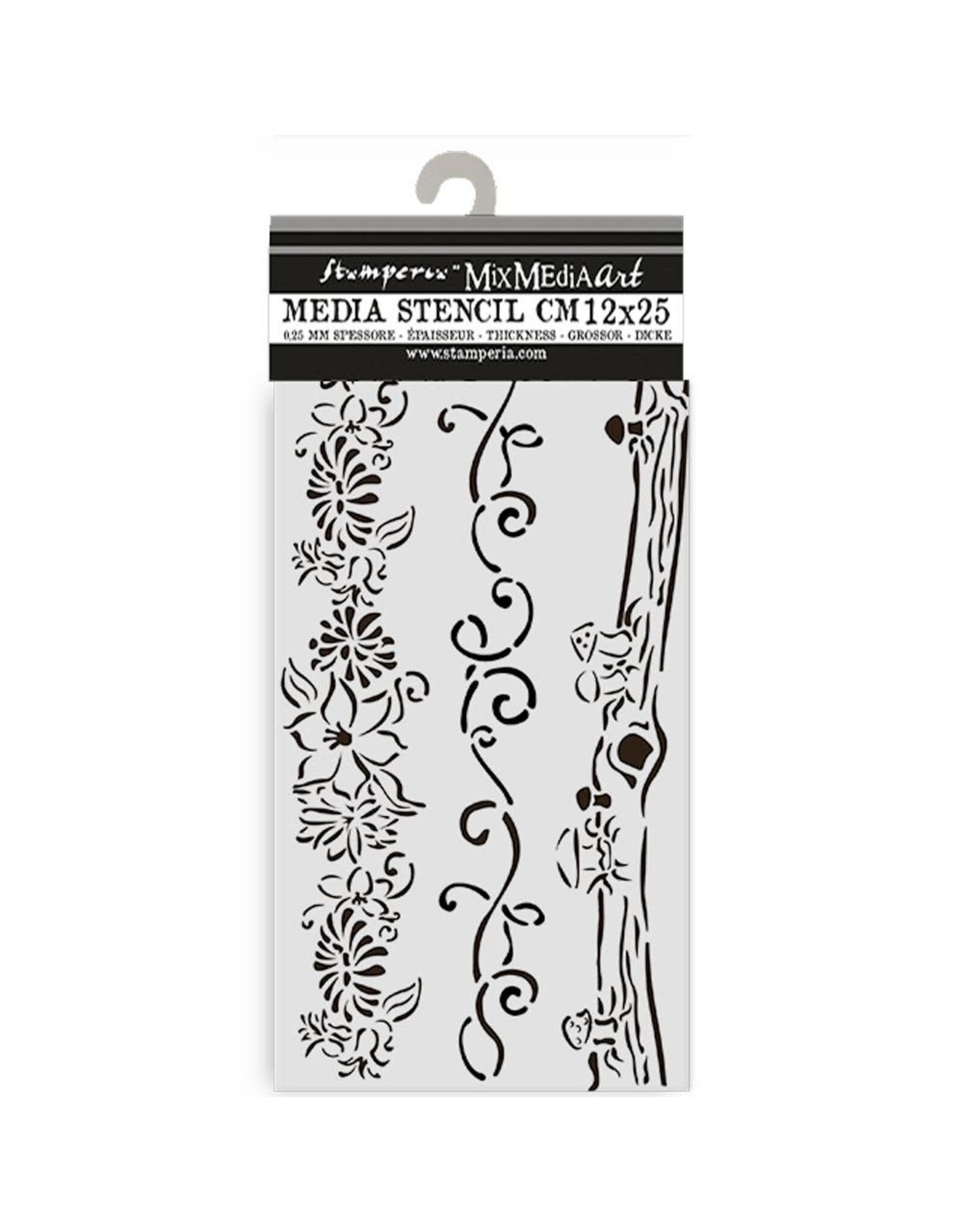 STAMPERIA STAMPERIA HIDDEN GROVE 3 BORDERS 12x25cm STENCIL