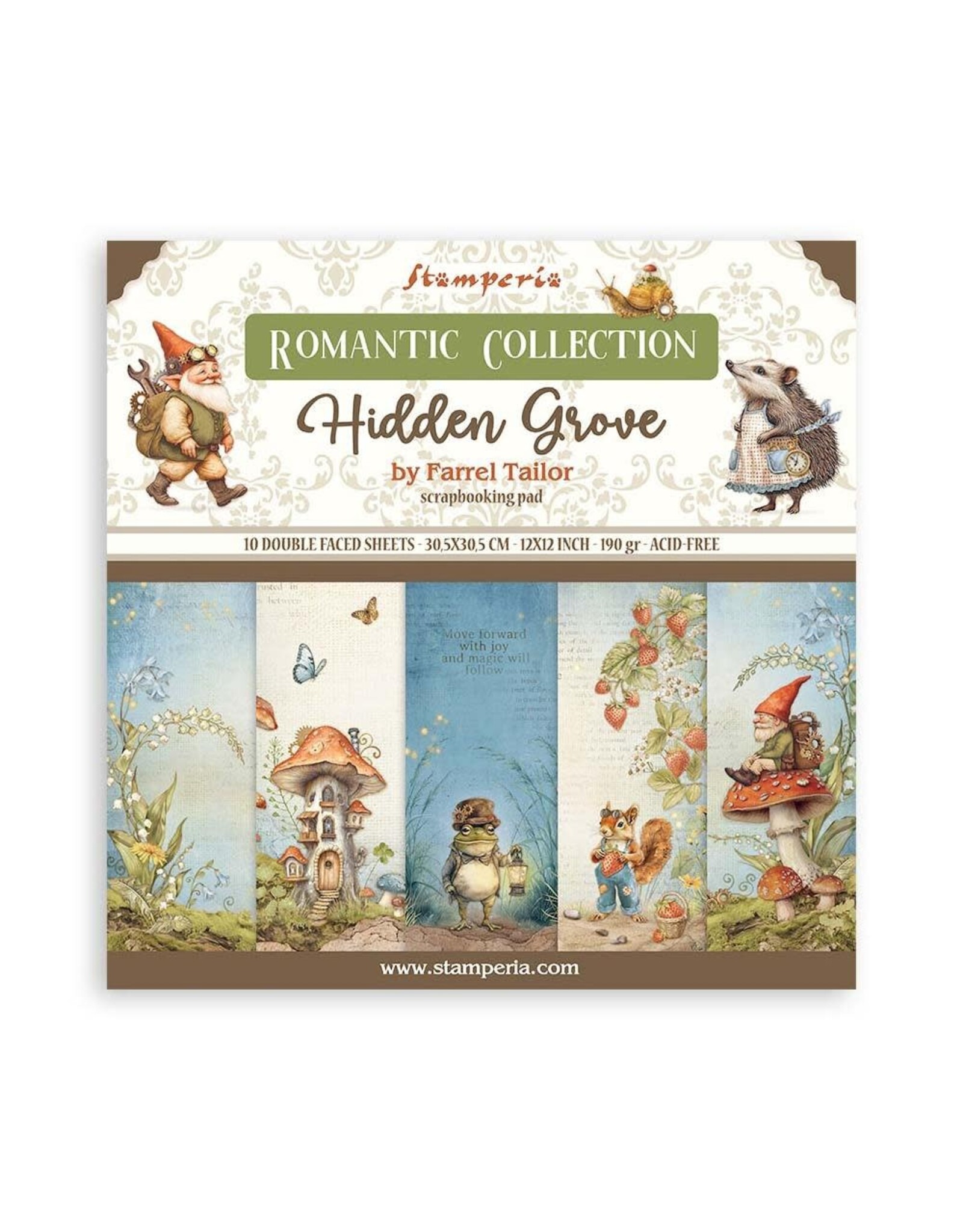 STAMPERIA STAMPERIA HIDDEN GROVE COLLECTION 12x12 COLLECTION PACK 10 SHEETS