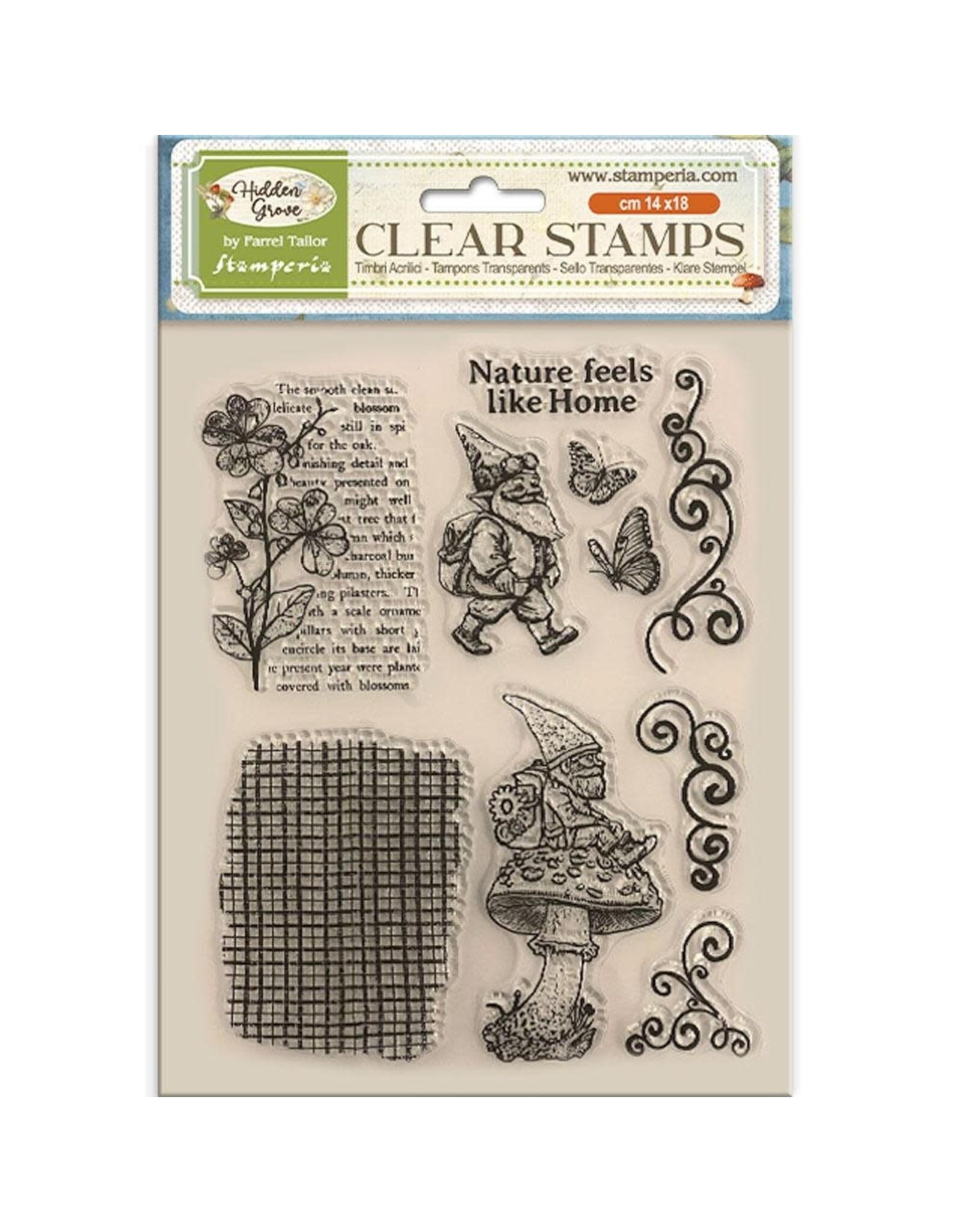 STAMPERIA STAMPERIA HIDDEN GROVE GNOME CLEAR STAMP SET