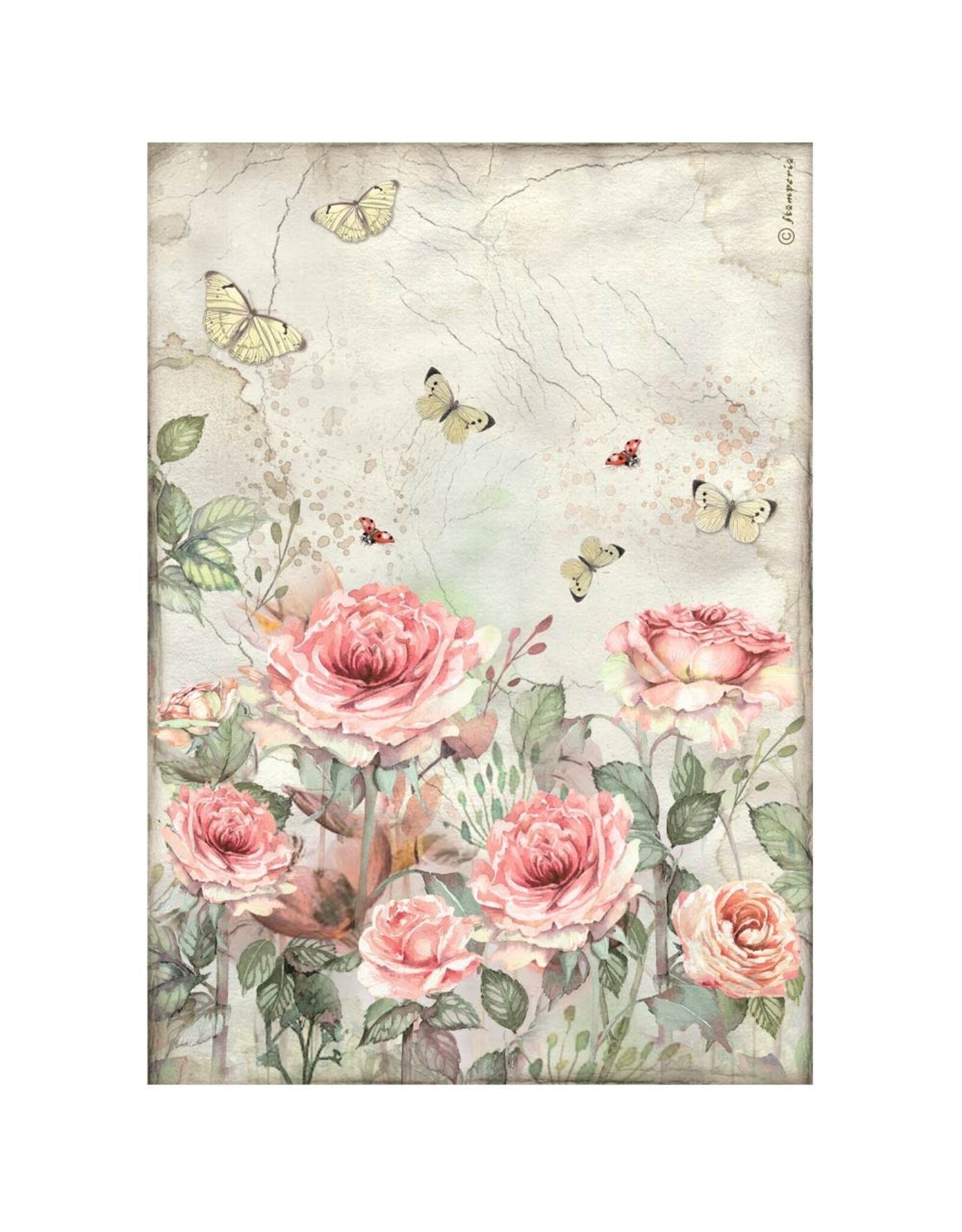STAMPERIA STAMPERIA HOUSE OF ROSES ASSORTED A4 RICE PAPER 6/PK