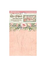 STAMPERIA STAMPERIA HOUSE OF ROSES ASSORTED A6 RICE PAPER DECOUPAGE BACKGROUNDS 10.5X14.8CM 8/PK