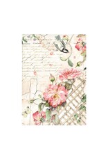STAMPERIA STAMPERIA HOUSE OF ROSES ASSORTED A6 RICE PAPER DECOUPAGE BACKGROUNDS 10.5X14.8CM 8/PK