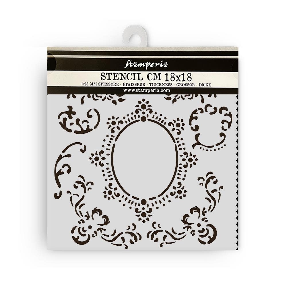 STAMPERIA STAMPERIA HOUSE OF ROSES BORDER 18x18cm STENCIL