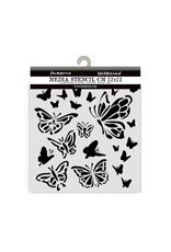 STAMPERIA STAMPERIA HOUSE OF ROSES PAPILLON 12x12cm STENCIL