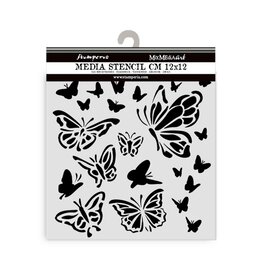 STAMPERIA STAMPERIA HOUSE OF ROSES PAPILLON 12x12cm STENCIL