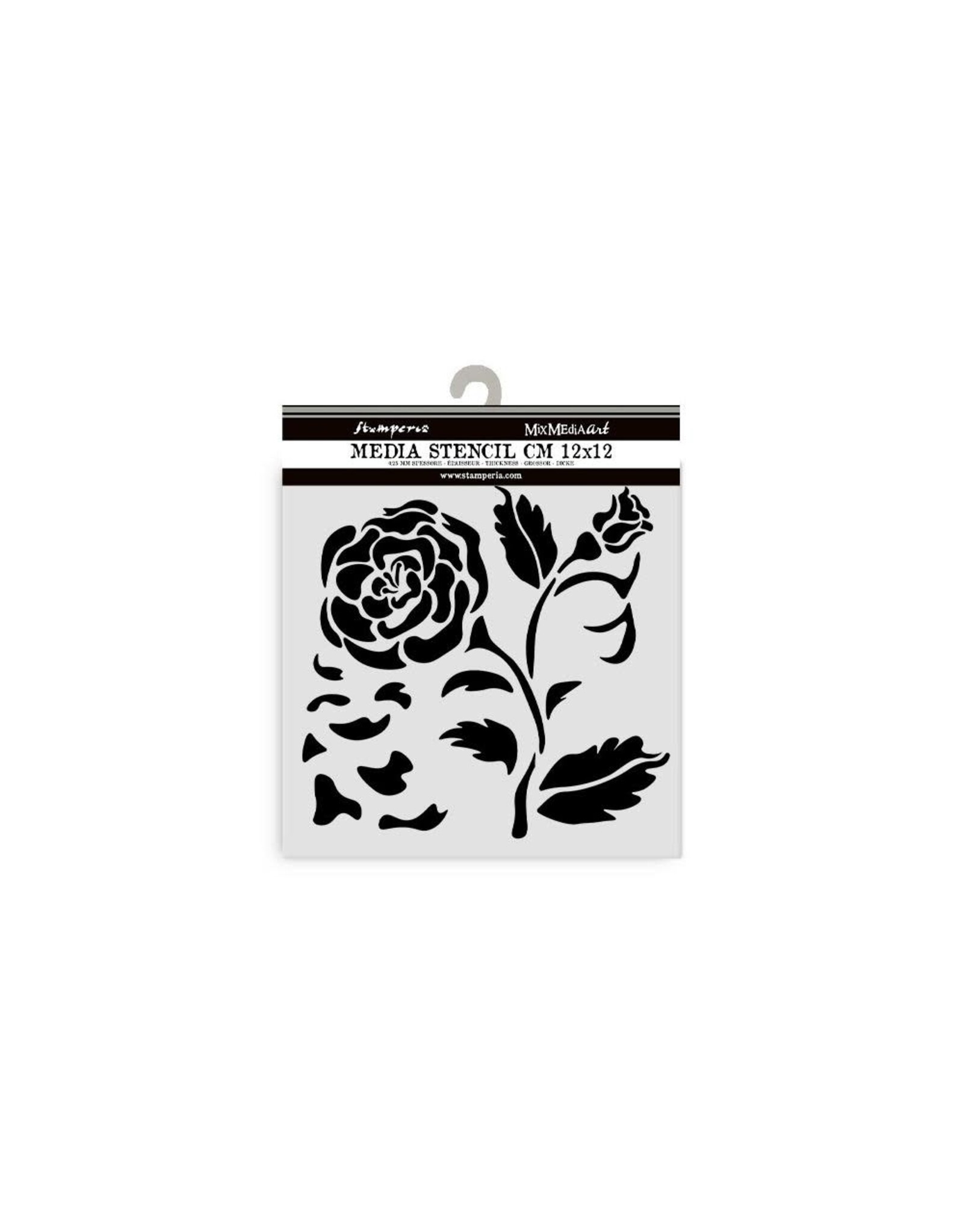 STAMPERIA STAMPERIA HOUSE OF ROSES BIG ROSE 12x12cm STENCIL