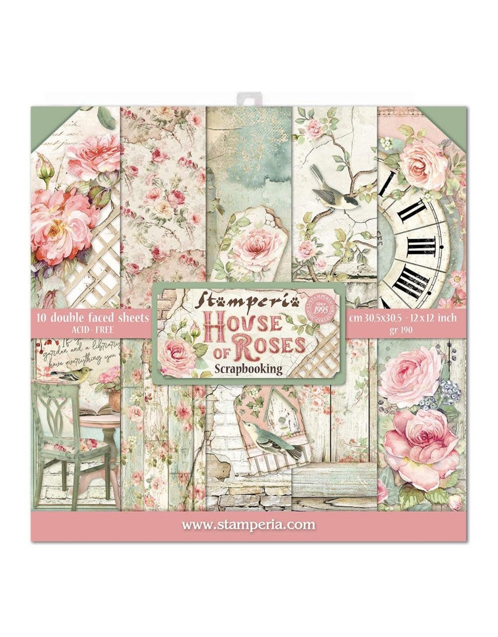 STAMPERIA STAMPERIA HOUSE OF ROSES COLLECTION 12x12 COLLECTION PACK 10 SHEETS