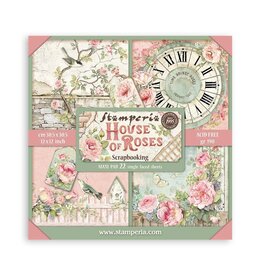 STAMPERIA STAMPERIA HOUSE OF ROSES MAXI PAD 12x12 PAPER PACK 22 SHEETS