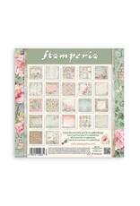 STAMPERIA STAMPERIA HOUSE OF ROSES MAXI PAD 12x12 PAPER PACK 22 SHEETS