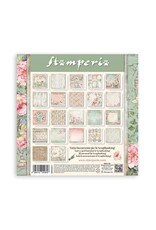 STAMPERIA STAMPERIA HOUSE OF ROSES MAXI PAD 8x8 PAPER PACK 22 SINGLE FACED SHEETS