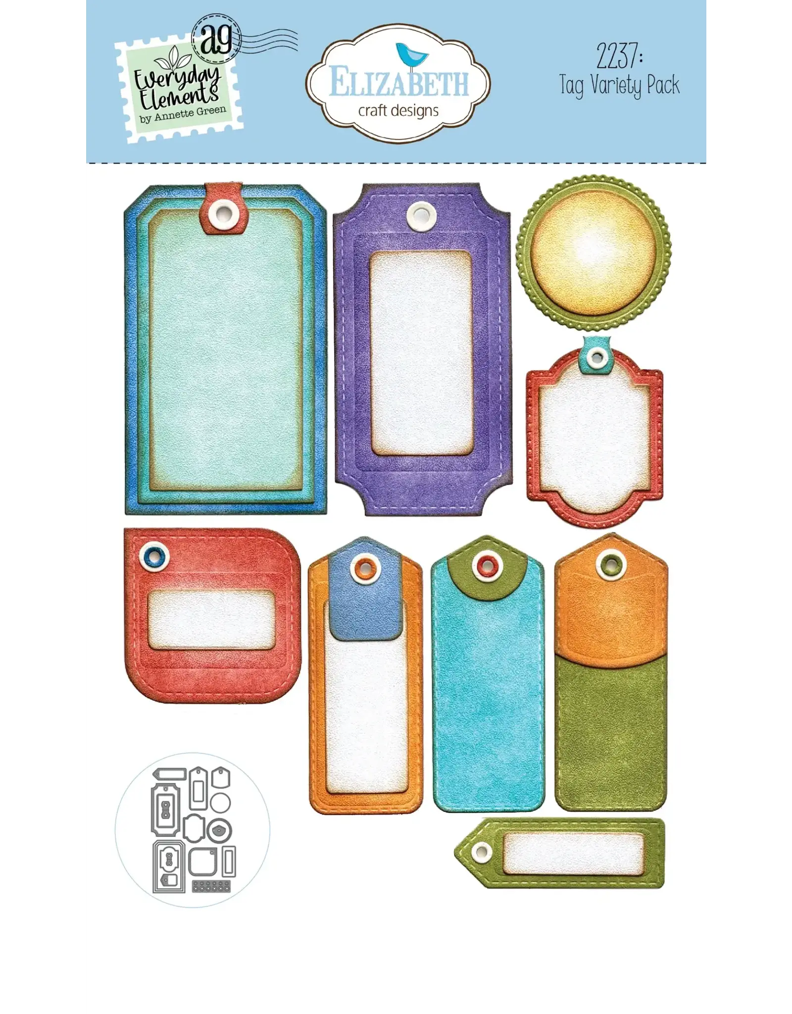 ELIZABETH CRAFT DESIGNS ELIZABETH CRAFT DESIGNS EVERYDAY ELEMENTS BY ANNETTE GREEN TAG VARIETY PACK DIE SET