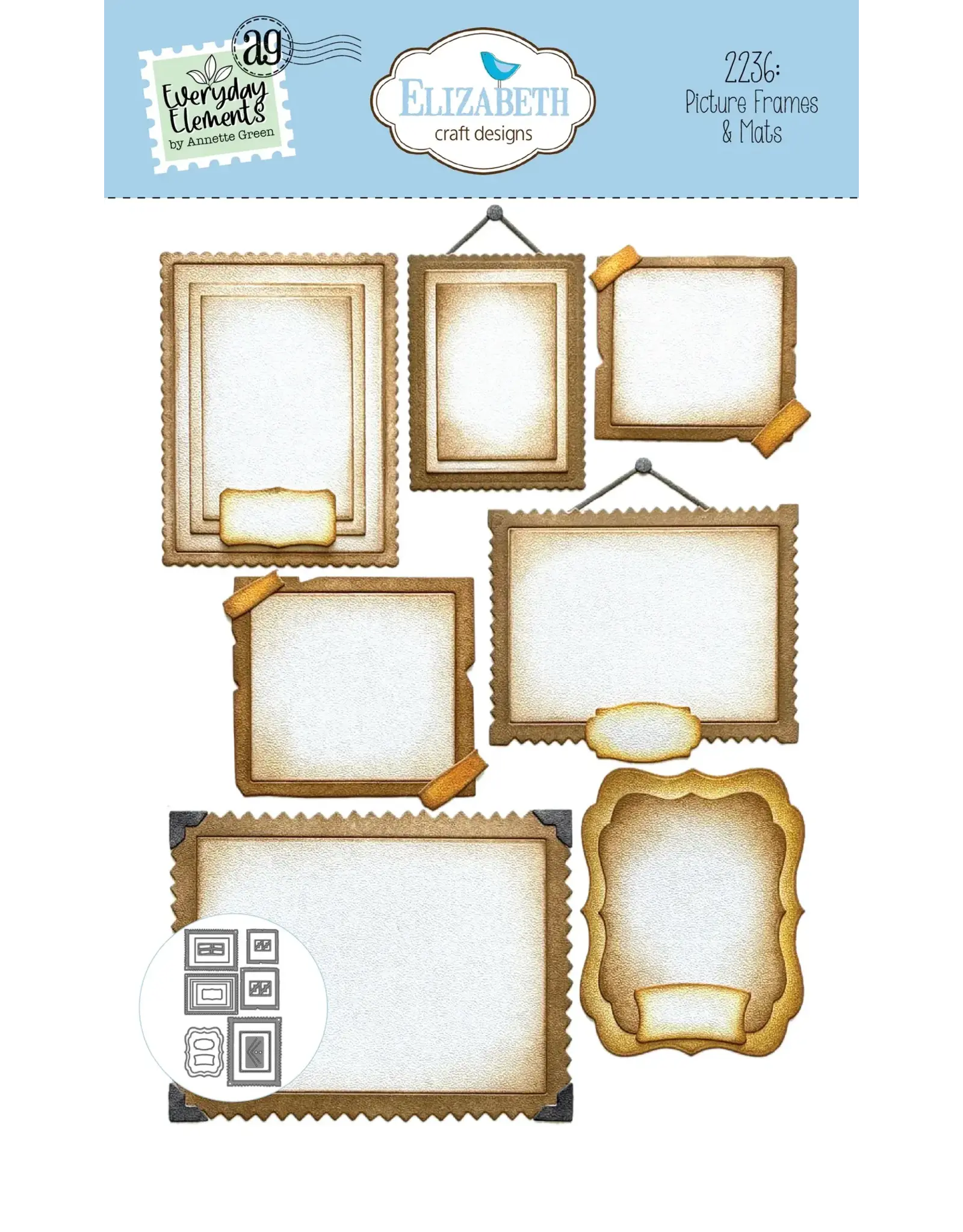 ELIZABETH CRAFT DESIGNS ELIZABETH CRAFT DESIGNS EVERYDAY ELEMENTS BY ANNETTE GREEN PICTURE FRAMES & MATS DIE SET