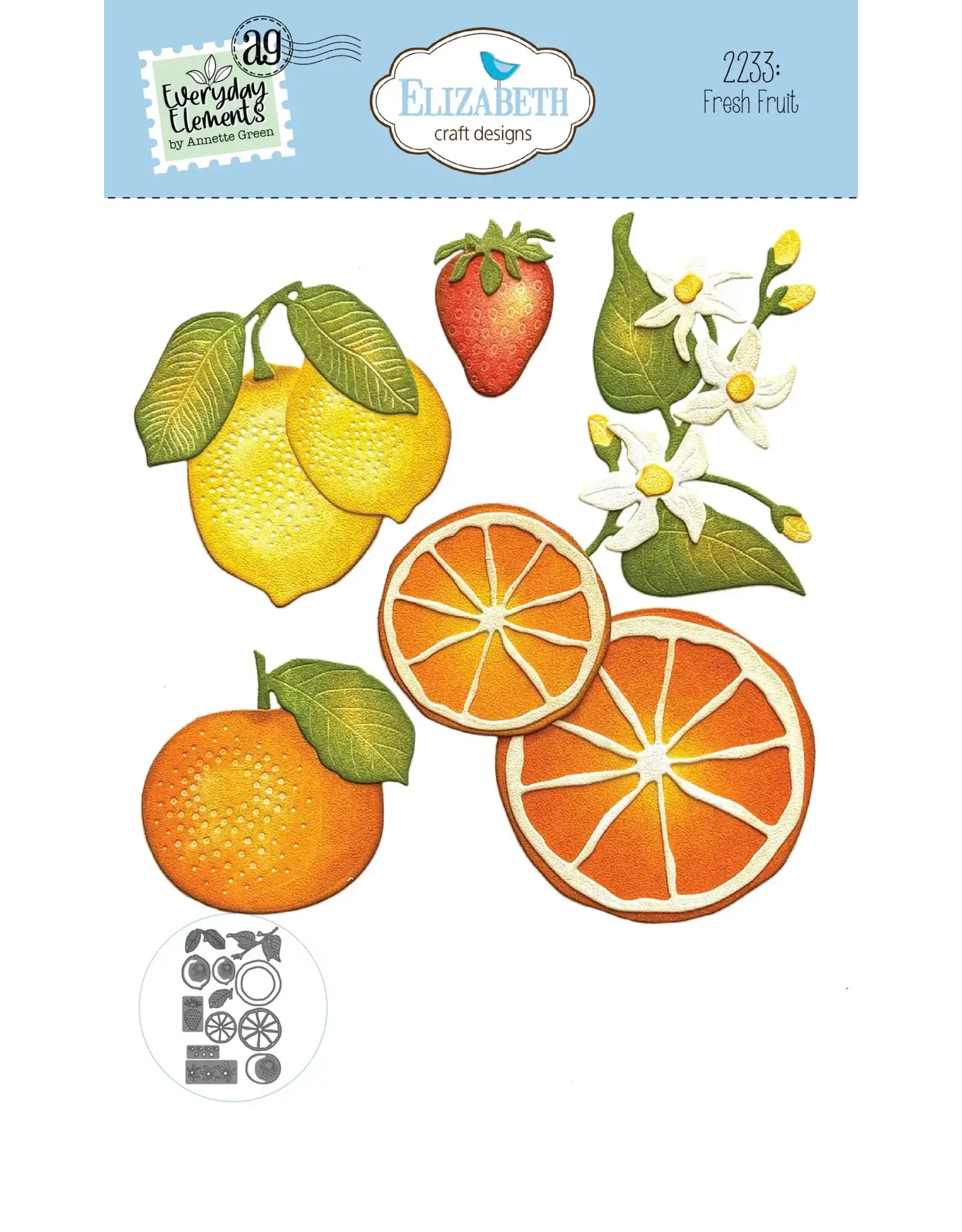 ELIZABETH CRAFT DESIGNS ELIZABETH CRAFT DESIGNS EVERYDAY ELEMENTS BY ANNETTE GREEN FRESH FRUIT DIE SET