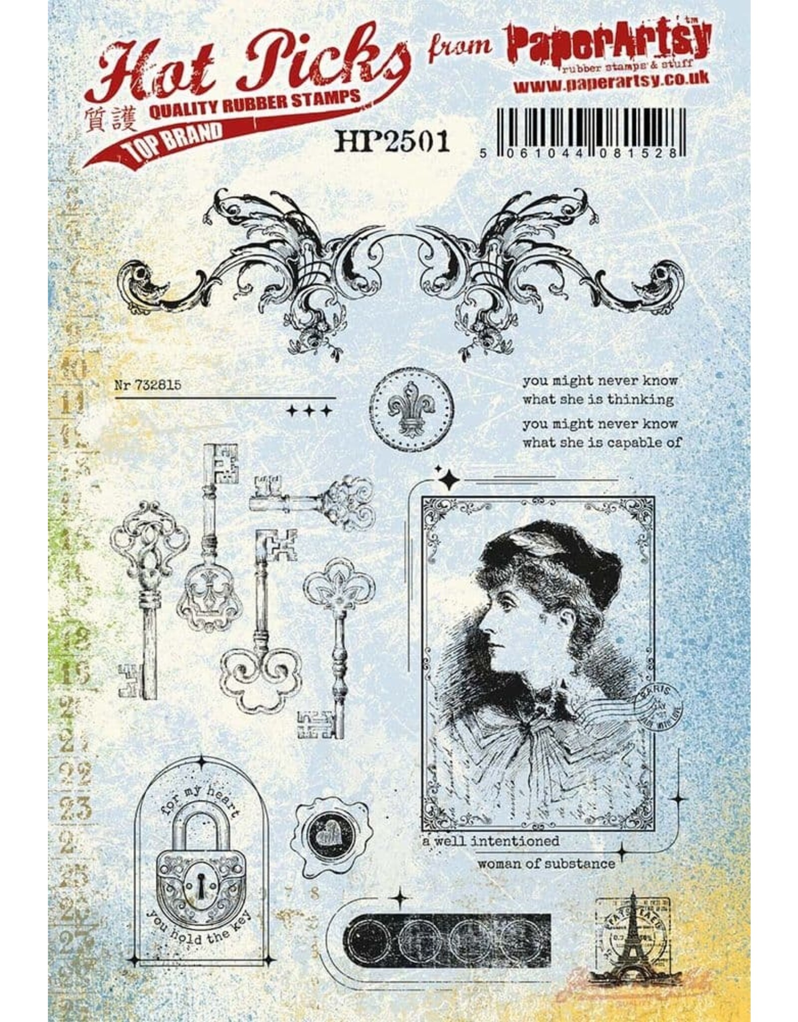 PAPER ARTSY PAPER ARTSY HOT PICKS HP2501 CLING STAMP SET
