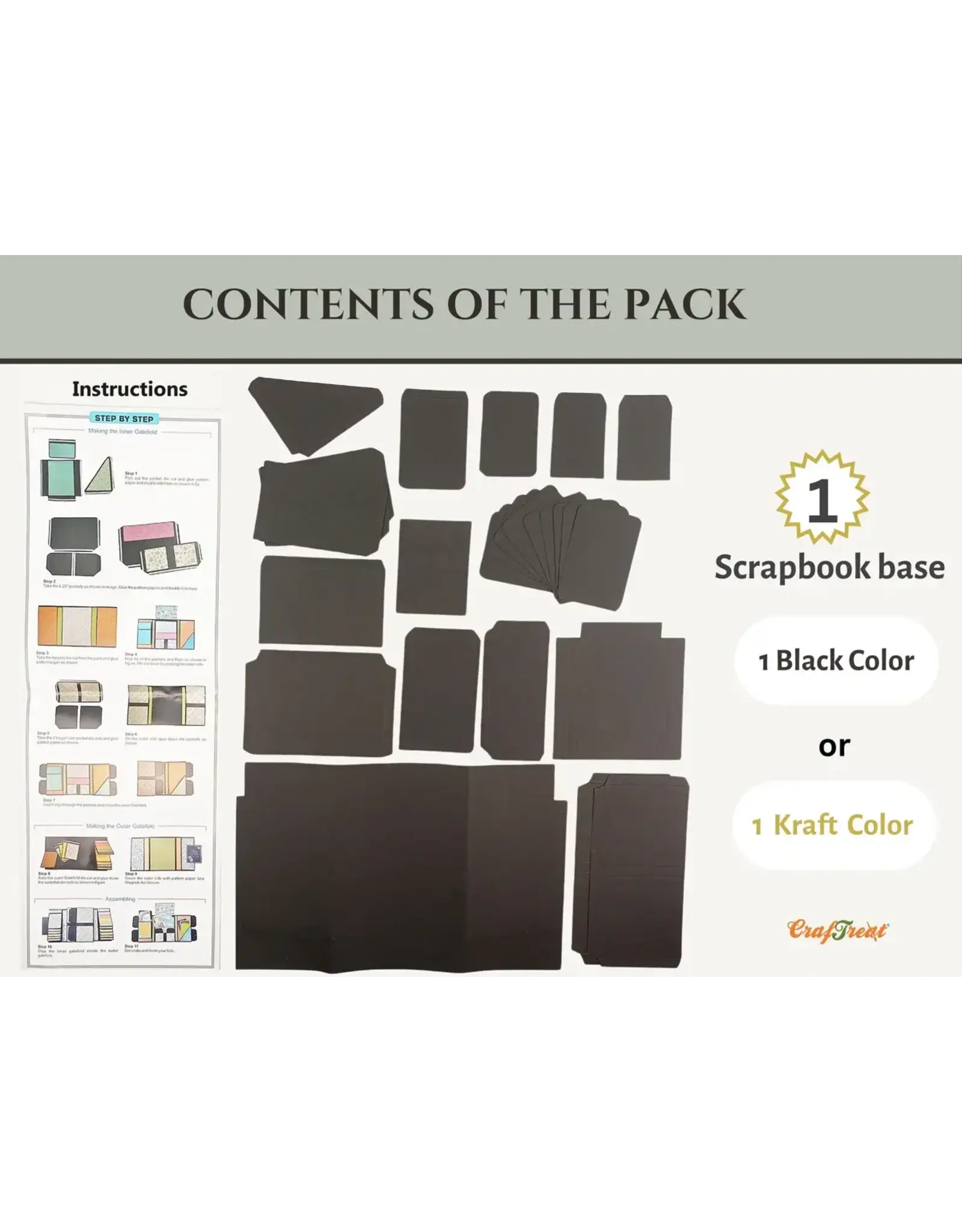 CRAFTREAT CRAFTREAT SCRAPBOOK BLANKS GATE FOLD FOLIO KRAFT COLOR