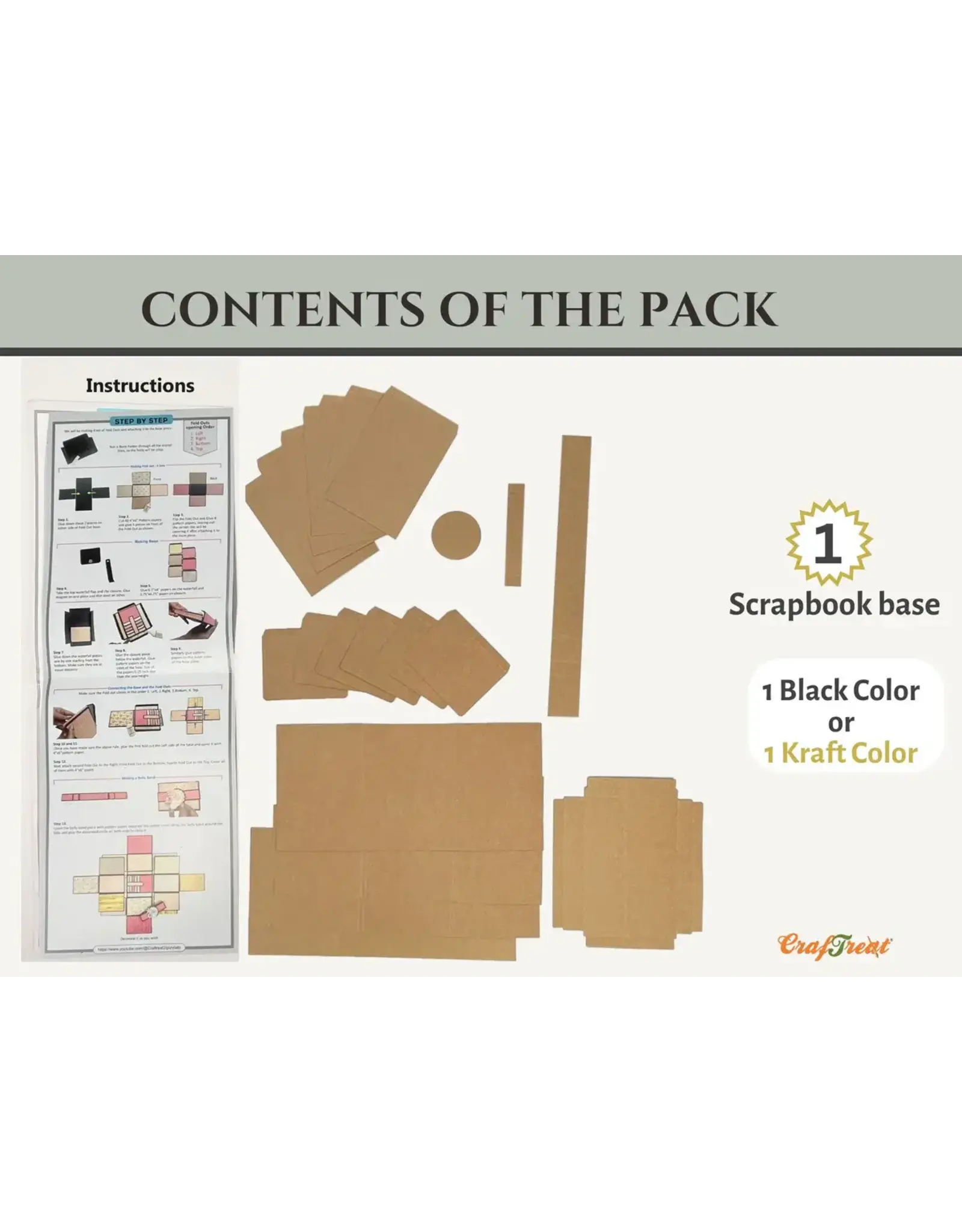 CRAFTREAT CRAFTREAT SCRAPBOOK BLANKS EXPANDING FOLIO KRAFT COLOR