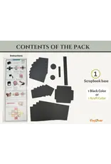 CRAFTREAT CRAFTREAT SCRAPBOOK BLANKS EXPANDING FOLIO BLACK COLOR