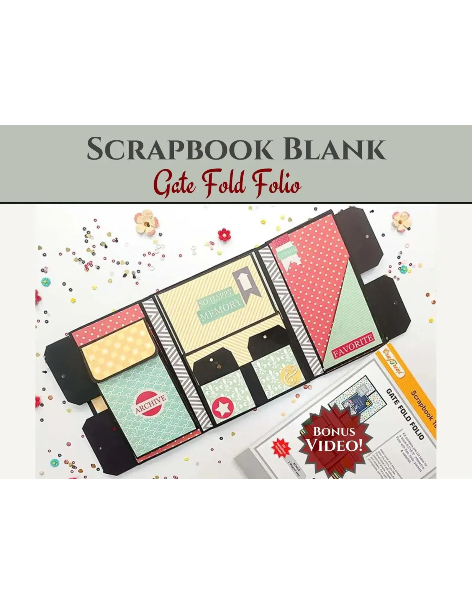 CRAFTREAT CRAFTREAT SCRAPBOOK BLANKS GATE FOLD FOLIO BLACK COLOR