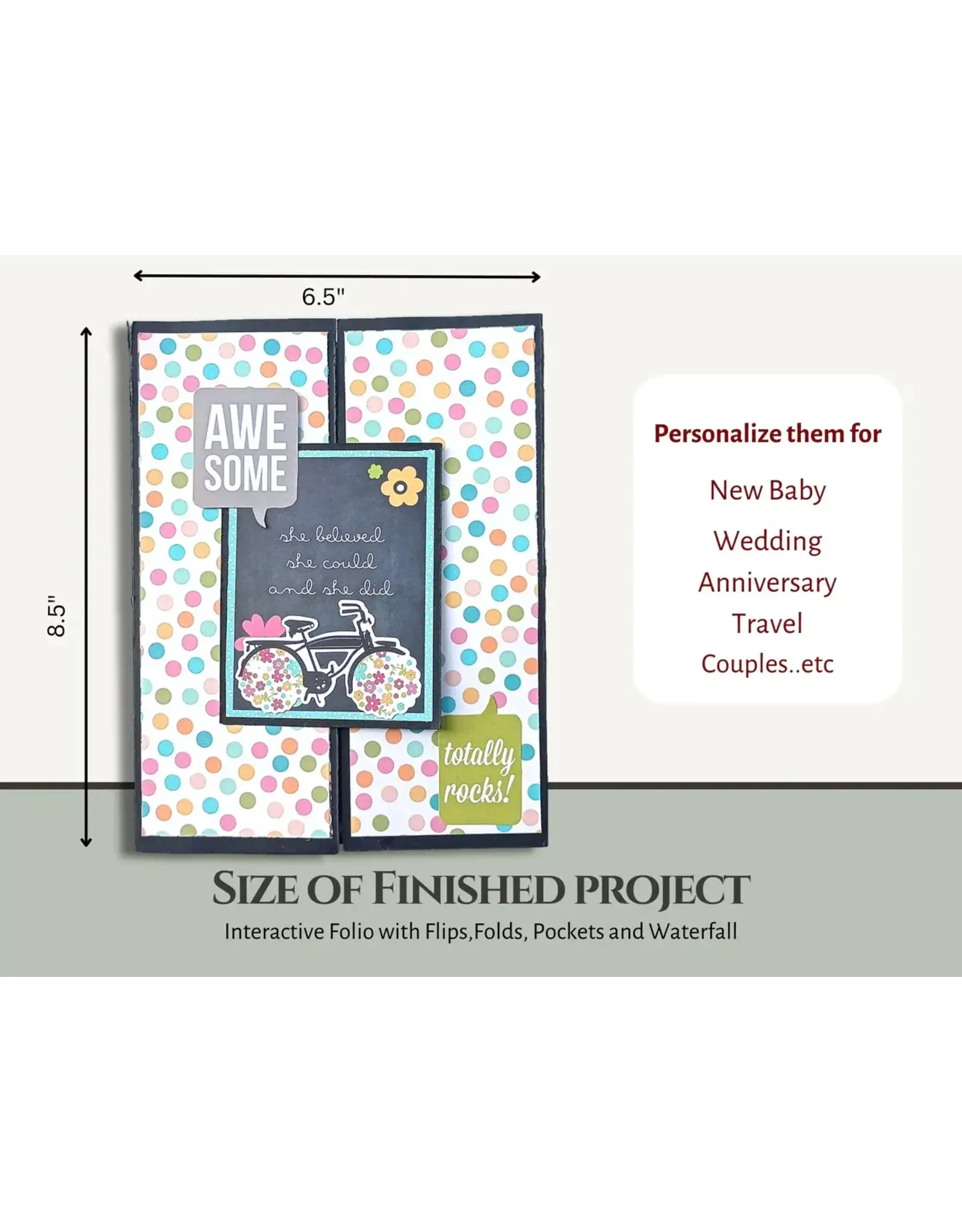 CRAFTREAT CRAFTREAT SCRAPBOOK BLANKS GATE FOLD FOLIO BLACK COLOR