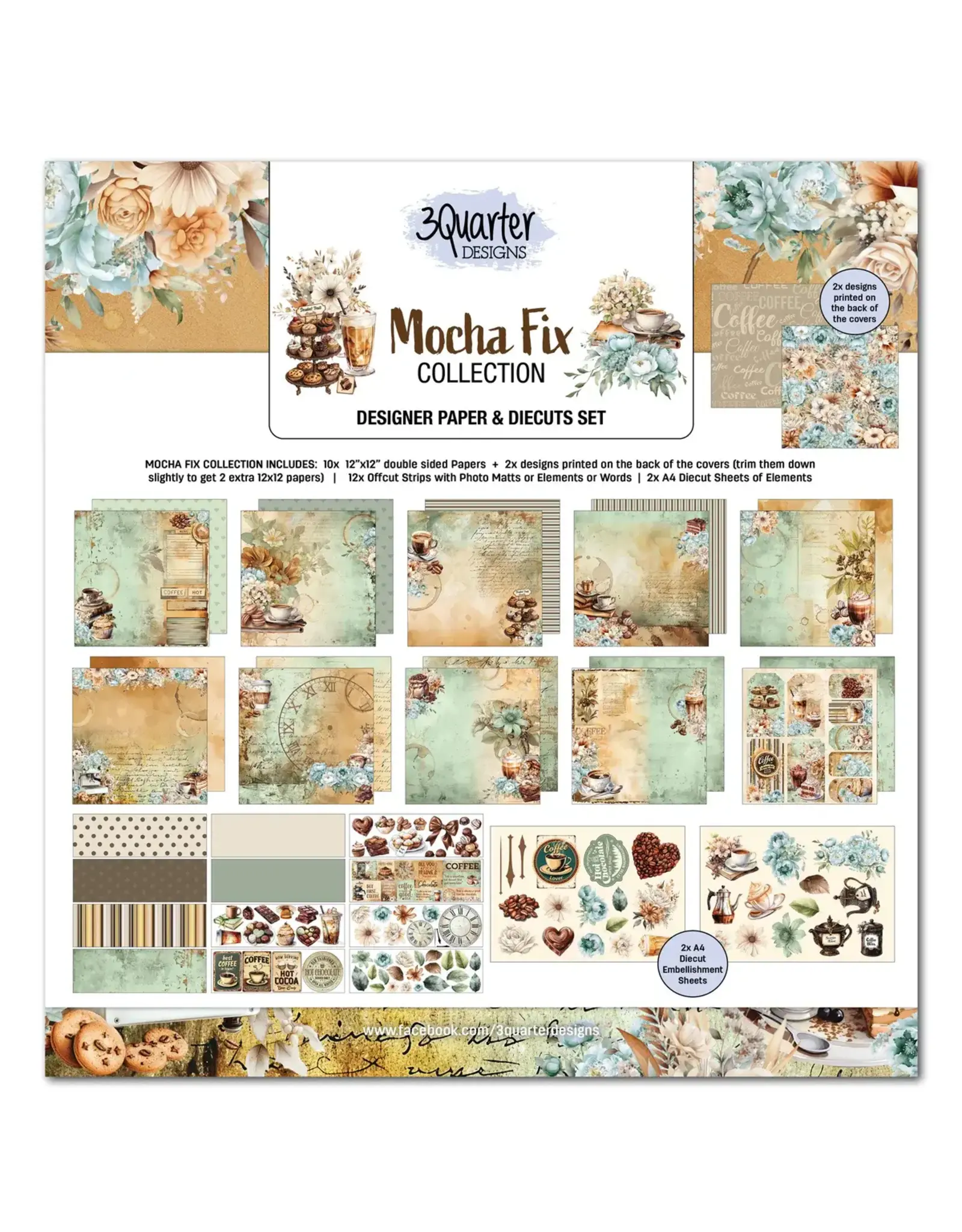 3QUARTER DESIGNS 3QUARTER DESIGNS MOCHA FIX 12x12 COLLECTION PACK