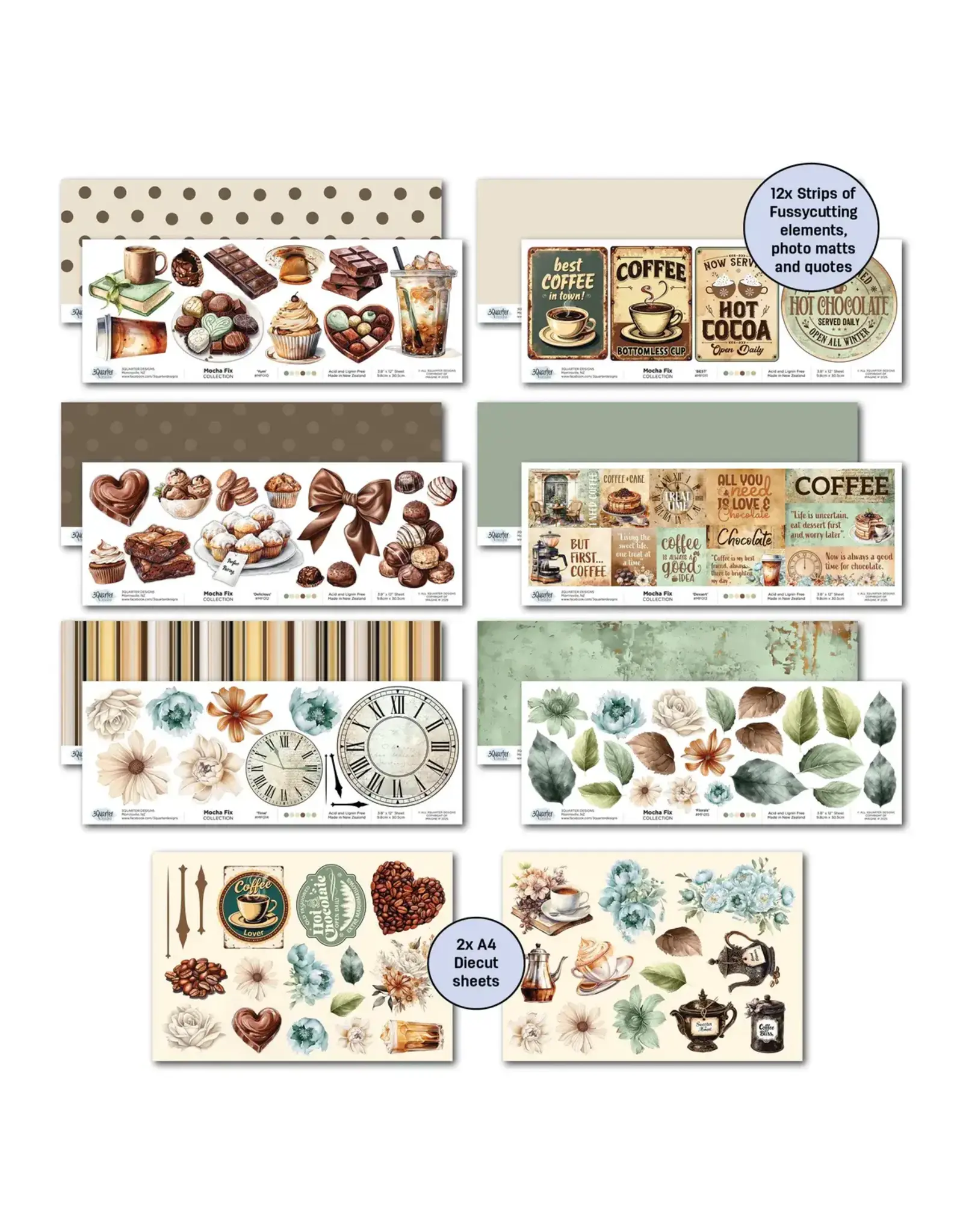 3QUARTER DESIGNS 3QUARTER DESIGNS MOCHA FIX 12x12 COLLECTION PACK